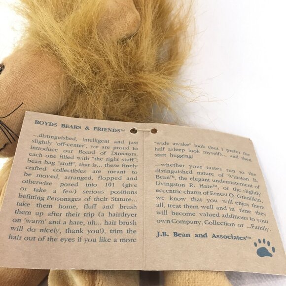 NWT Boyds Bears Lance Plush Lion Stuffed Animal Retired Squishy Full Of  Beads - Picture 8 of 9
